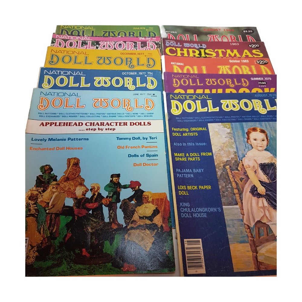 Set of 10 Vintage 1970s, 1980s NATIONAL DOLL WORLD Magazine Arts & Crafts - Picture 2 of 16